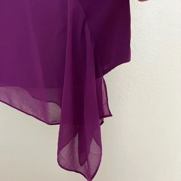 Chico’s asymmetrical purple blouse - Picture 4 of 6